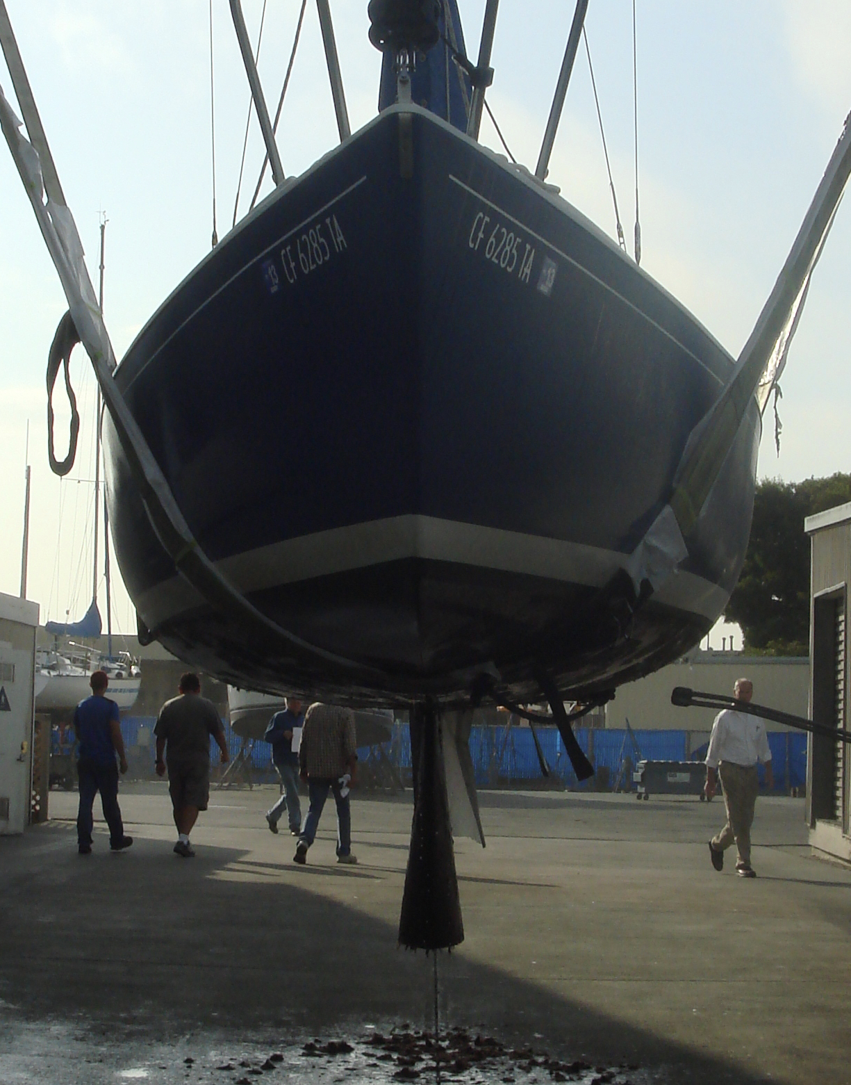 haulout showing flared keel